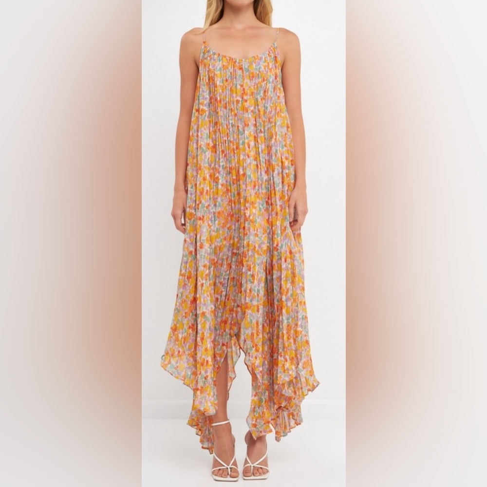 Endless rose pleated waterfall maxi dress